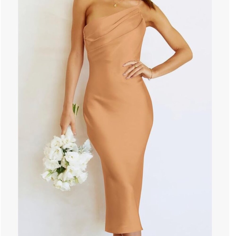 *New with Tags* Midi Satin One Shoulder Dress
